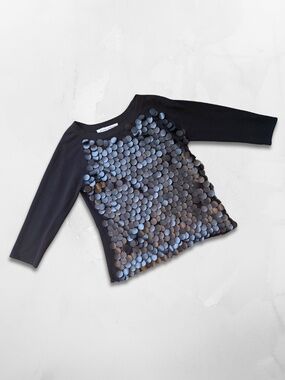 Black Y2K Paillette Sweater, Size M